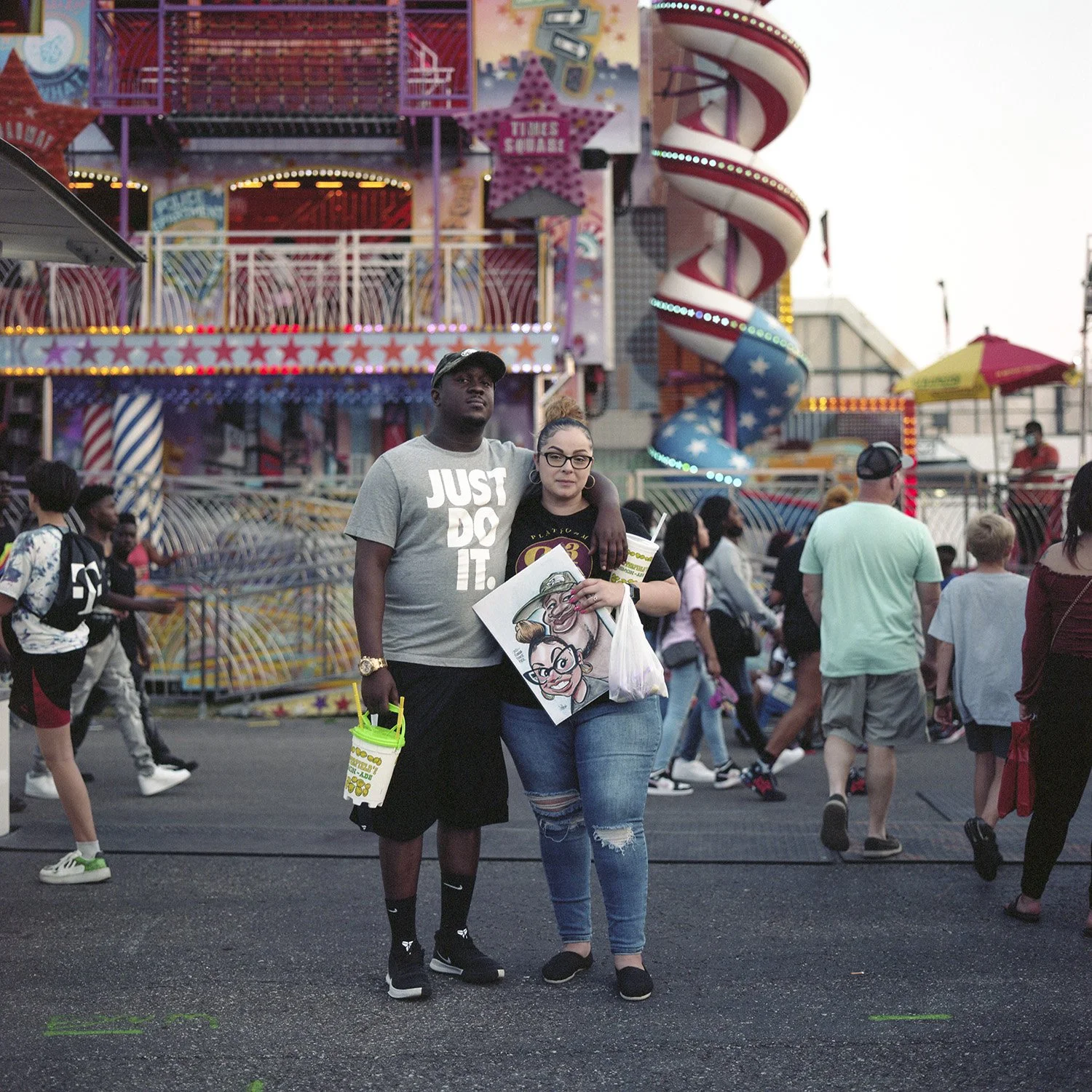photograph of young couple at fair