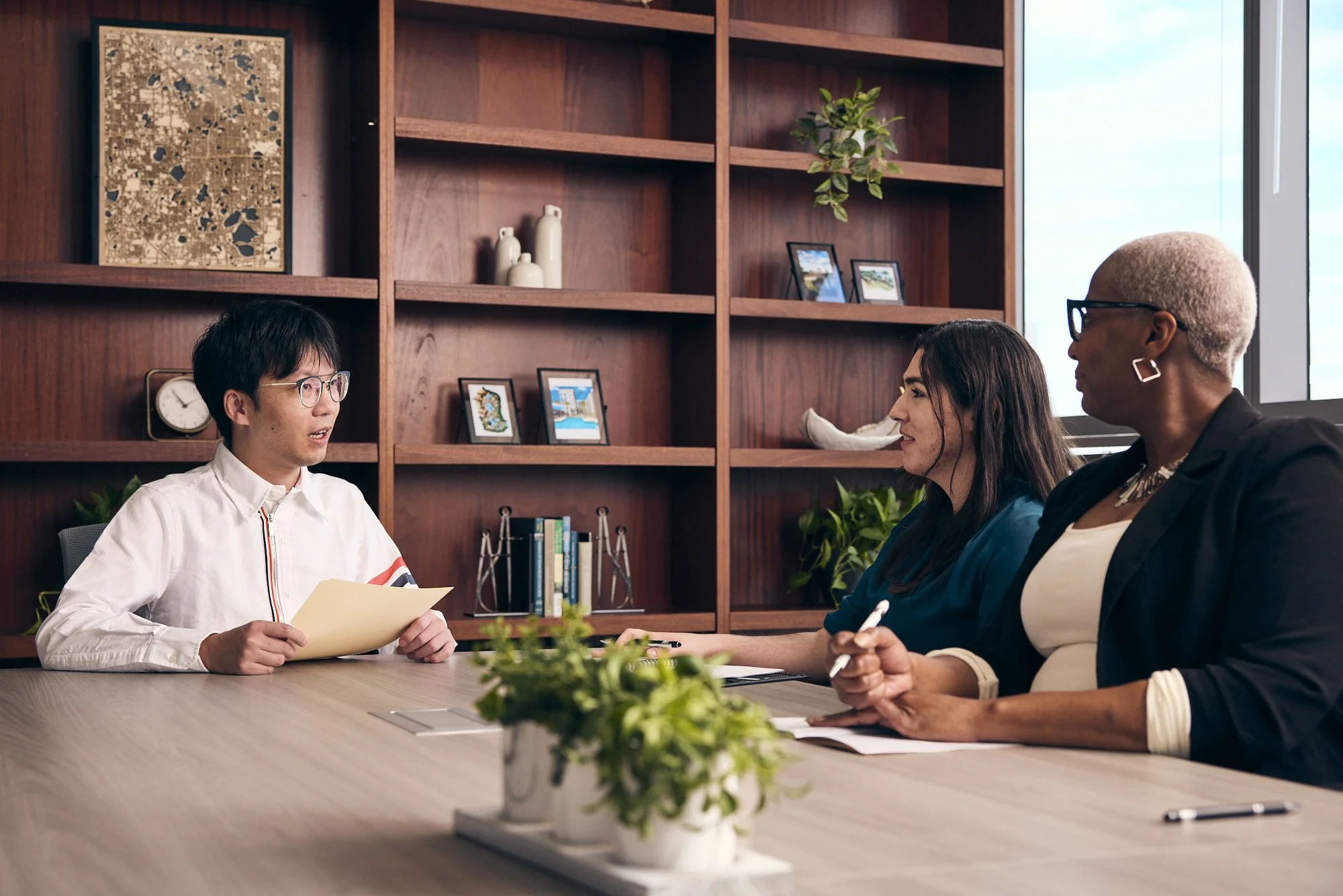 photograph of interview for a job