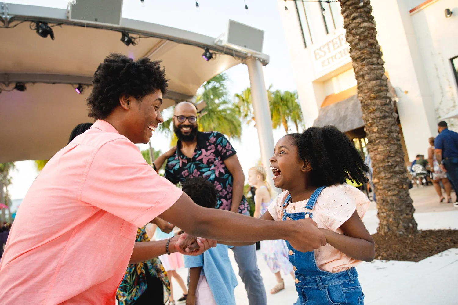 photograph of african american family dancing