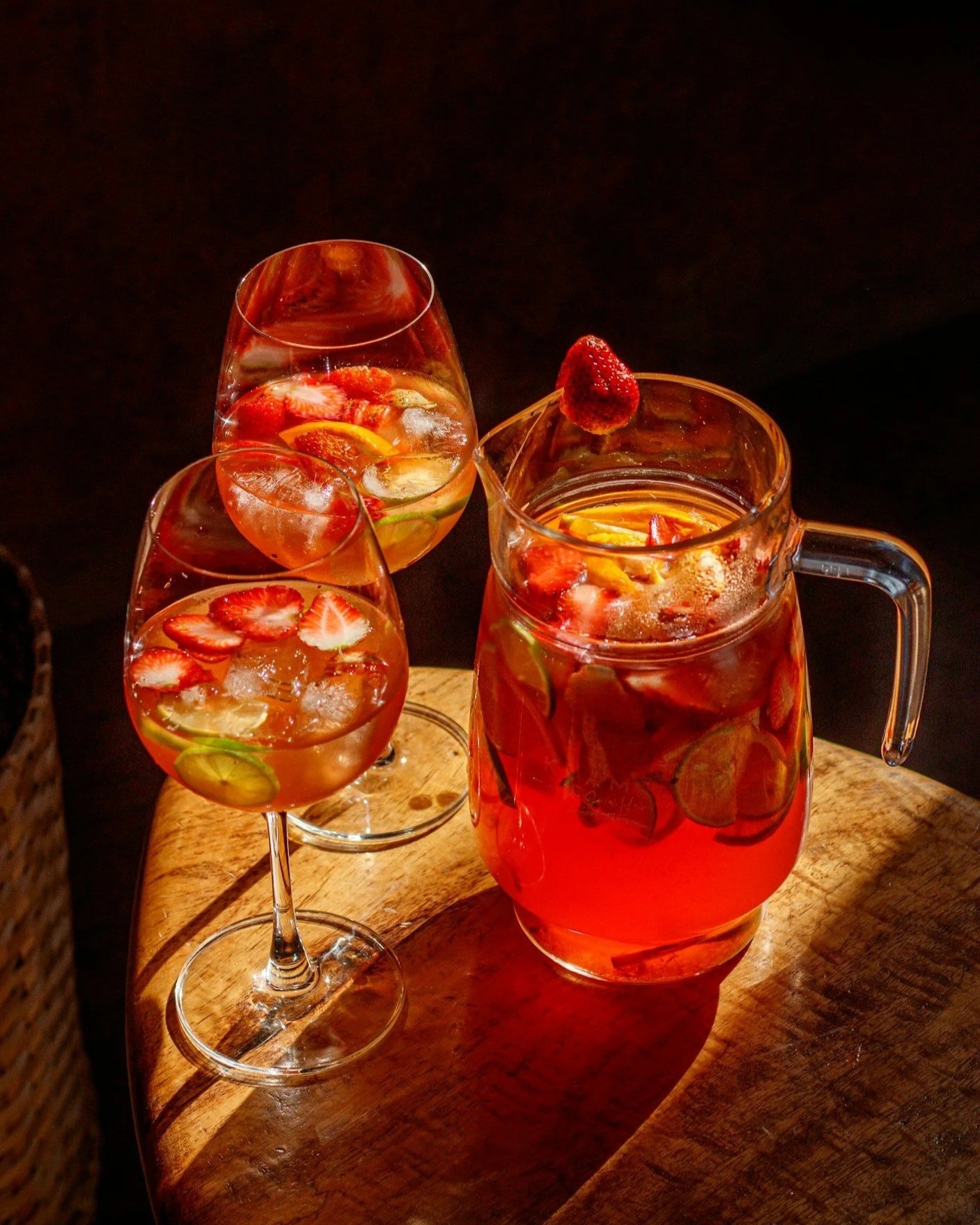 Wine cocktails with pitcher