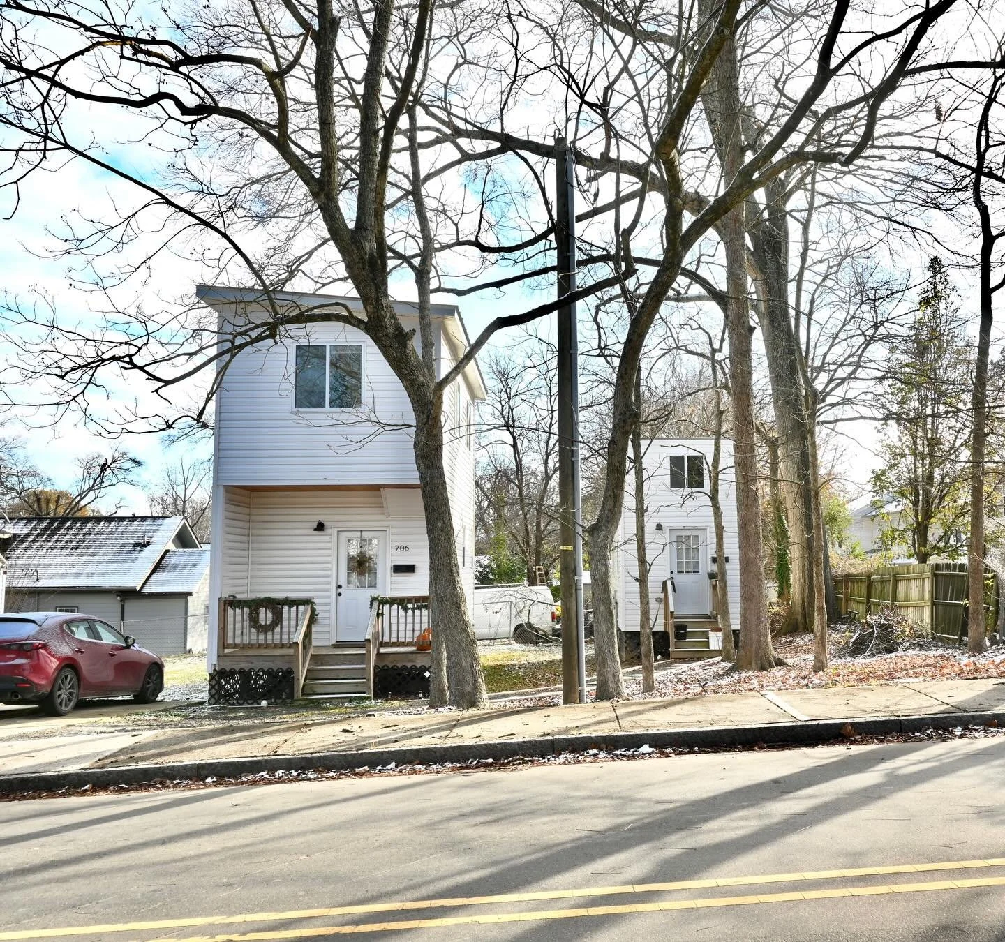 East Durham tiny community in the snow a few weeks ago ❄️ This is one of our earliest builds (from 2021!)
