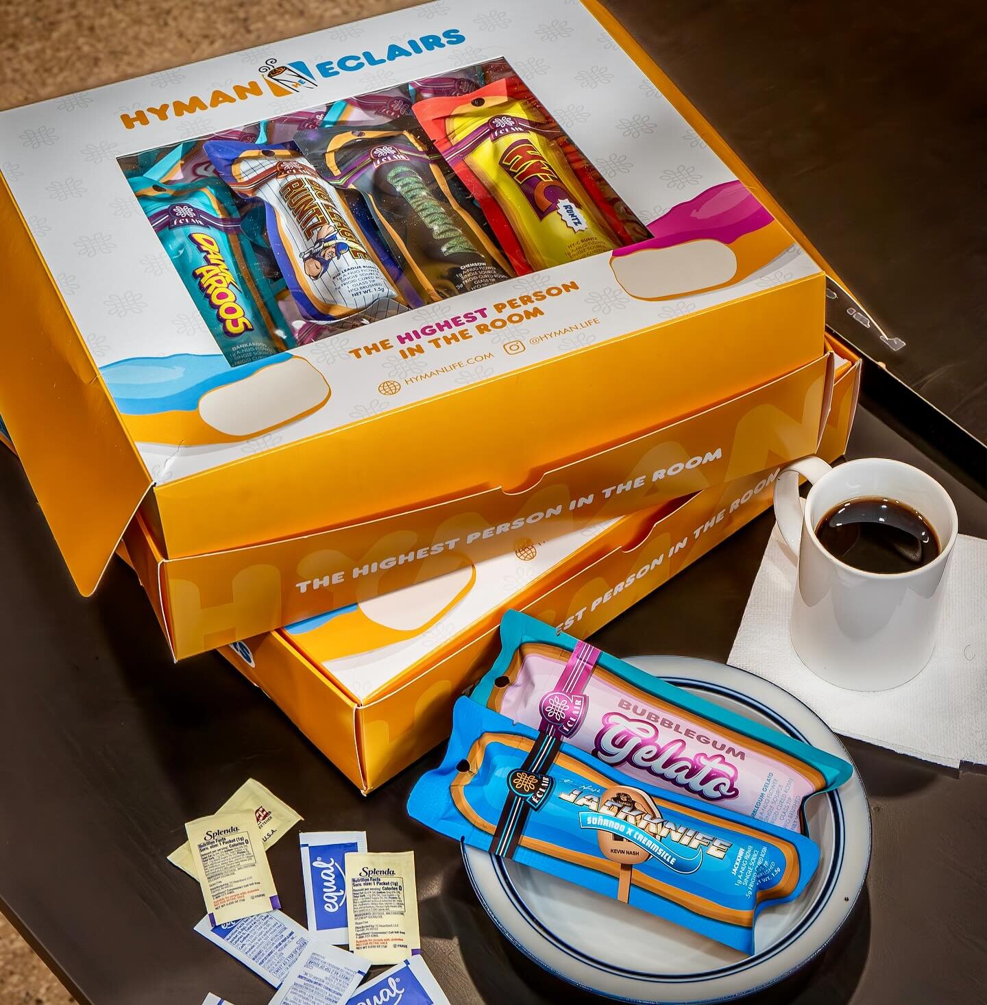 Start your mornings off right! ☕️ 🍩  with our latest drop!! @hyman.life 

#staysticky #muskegon #eclair #morning #coffee #michigan #bakery #wake #bake