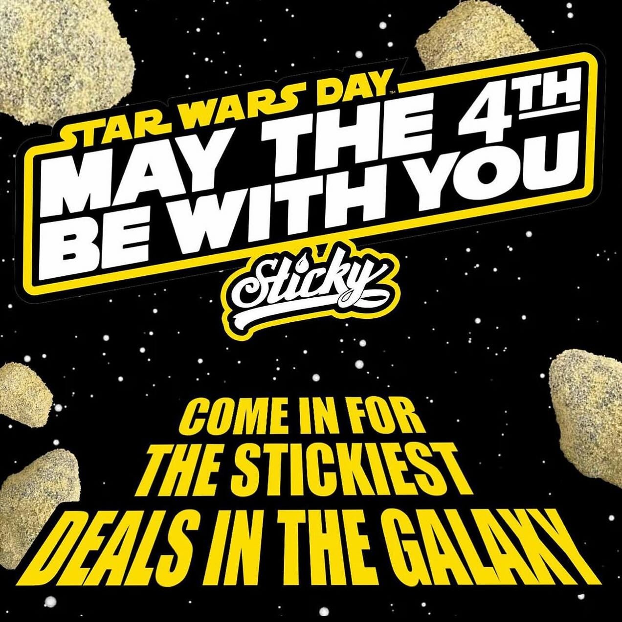 Happy Star Wars Day!! 🌠🌌
Be sure to stop by for the galaxy&rsquo;s favorite spot for space goodies. 🌕 🪨
(In accordance with Galactic Empire Regulations on Imported Goods.)

Nothing for Sale. 21+. For educational purposes only. 
#starwars #starwar