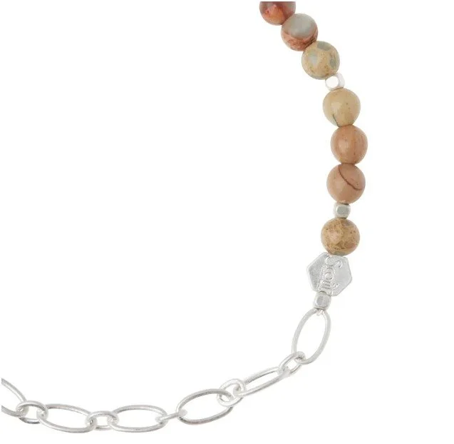 Mini Stone with Chain Stacking Bracelet - Aqua Terra - Silver 2.jpg