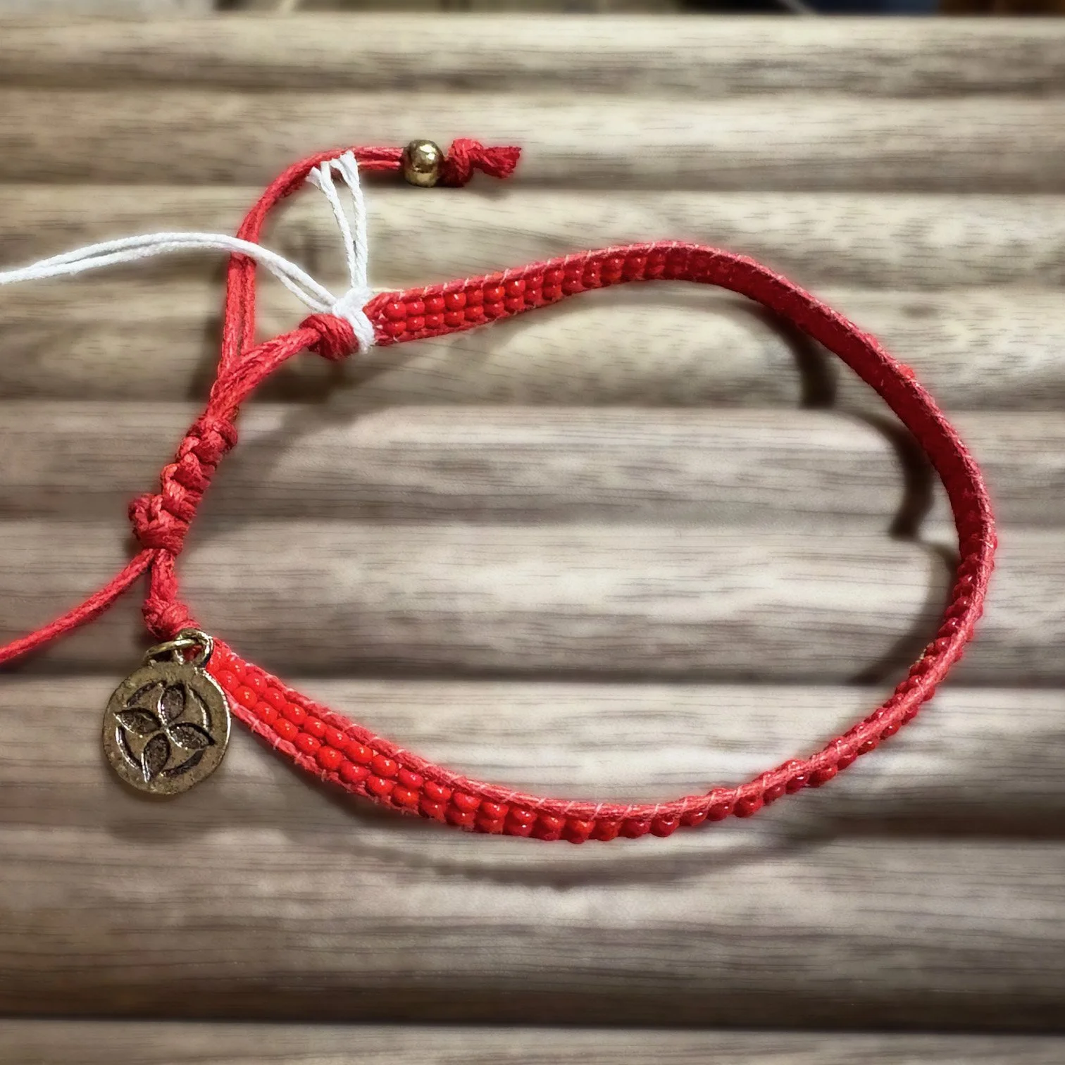 Red Cheer! Beaded Bracelet