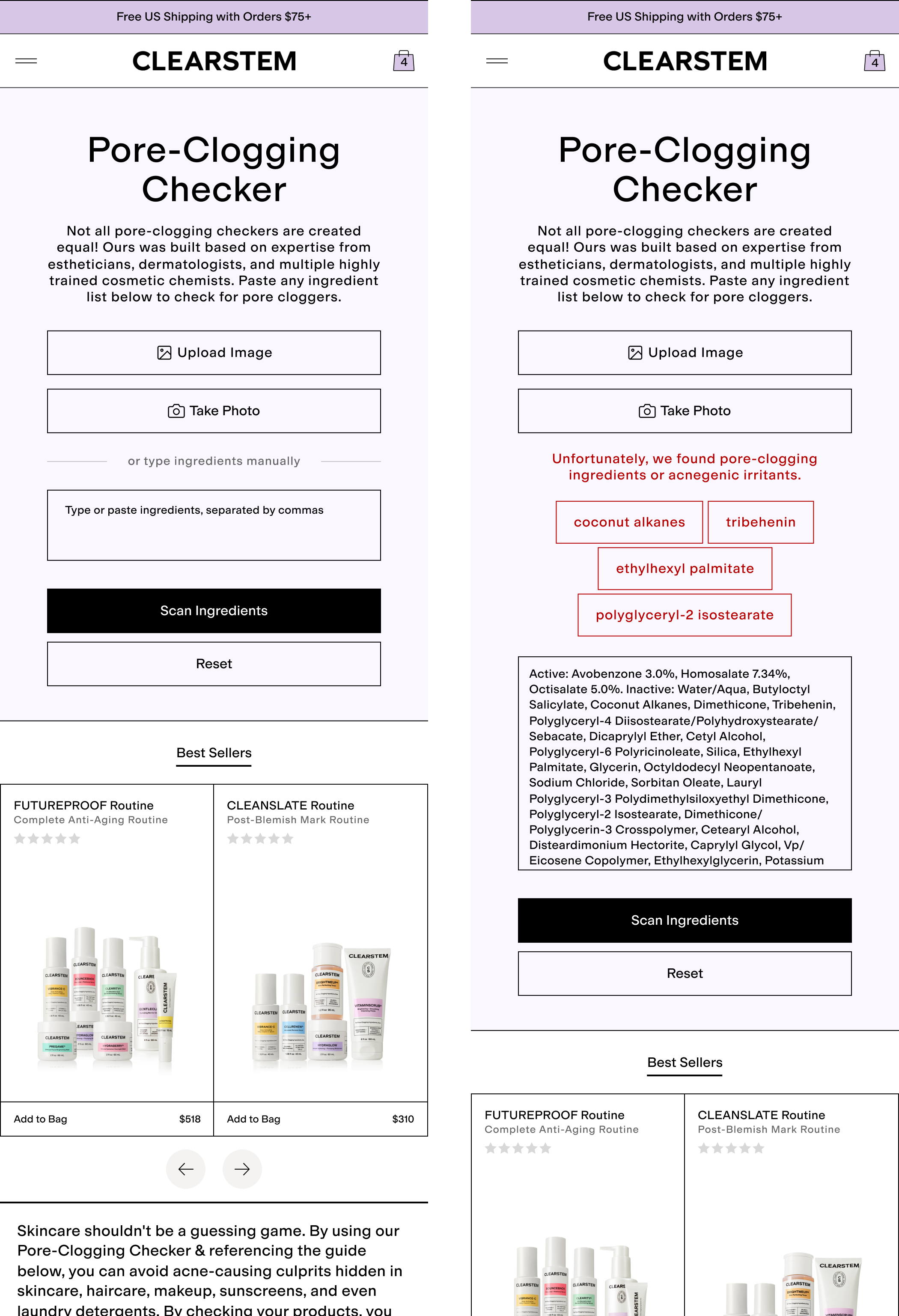 Pore-Clogging Checker Mobile Image Search