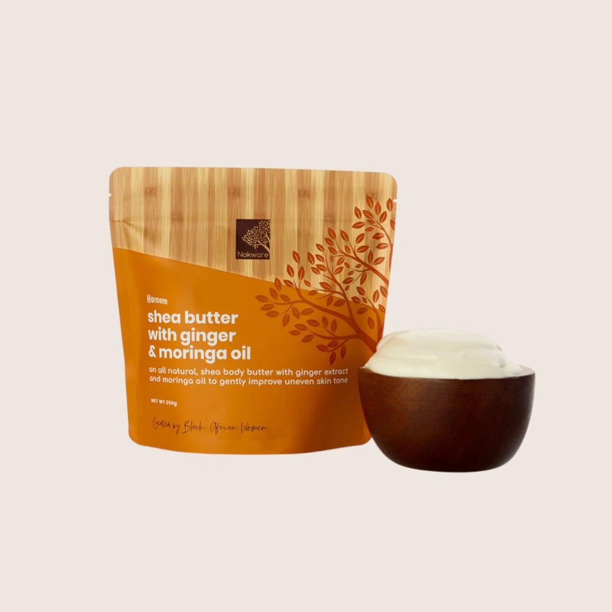 Ginger & Moringa Oil Shea Butter (300g Pouch)