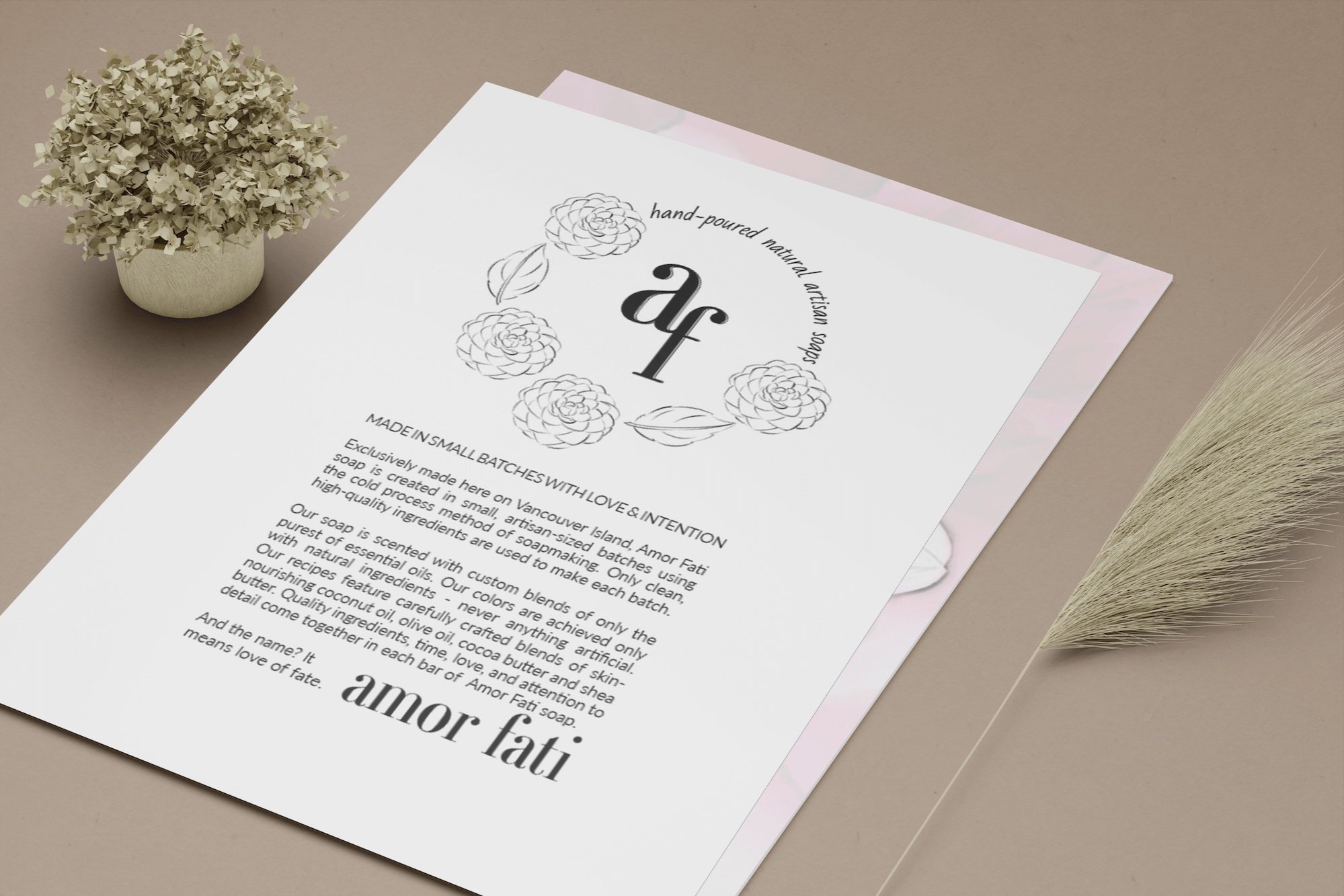 Marketing material developed for Amor Fati.