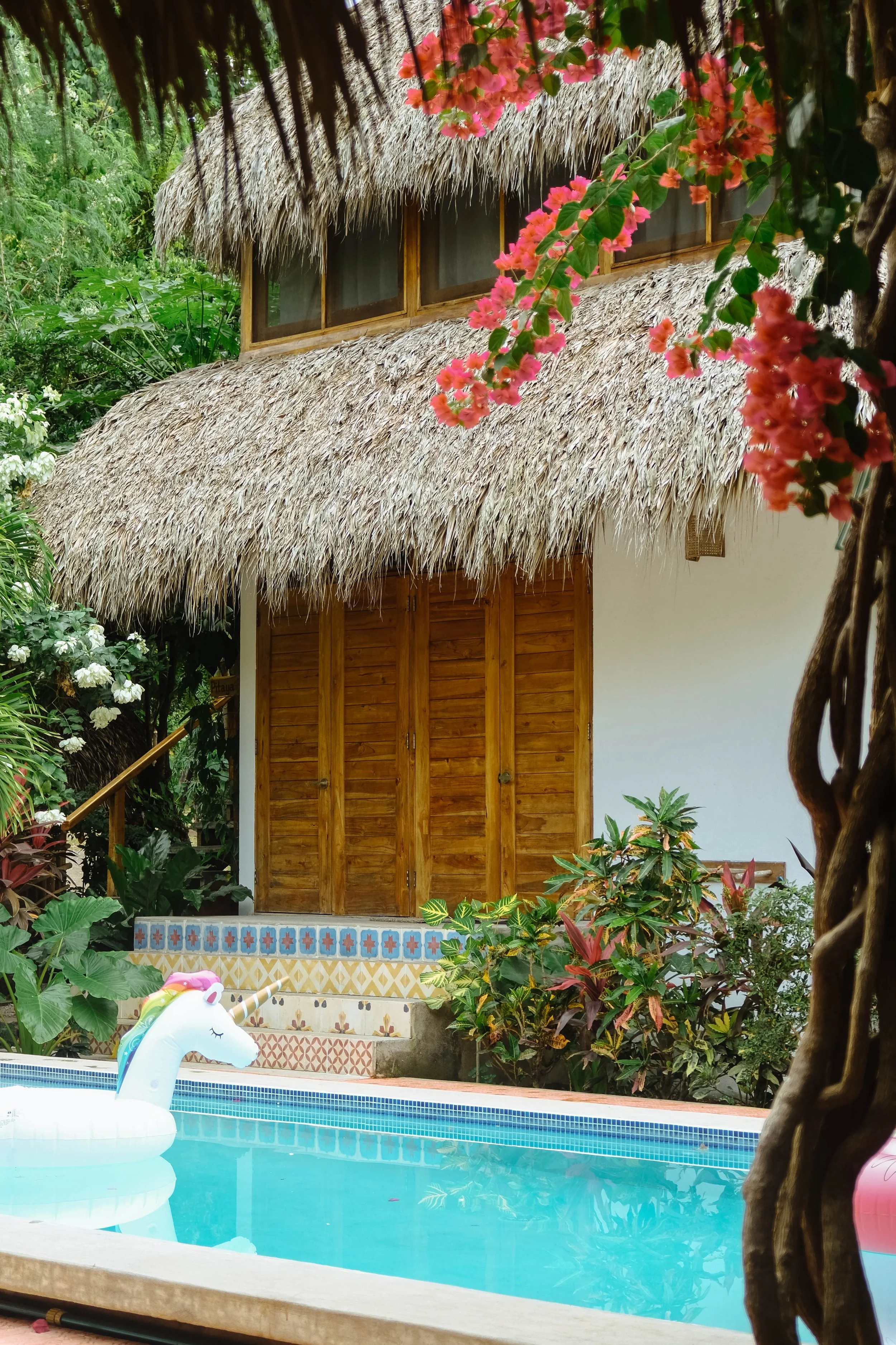 tropical pool at yoga retreat in nicaragua