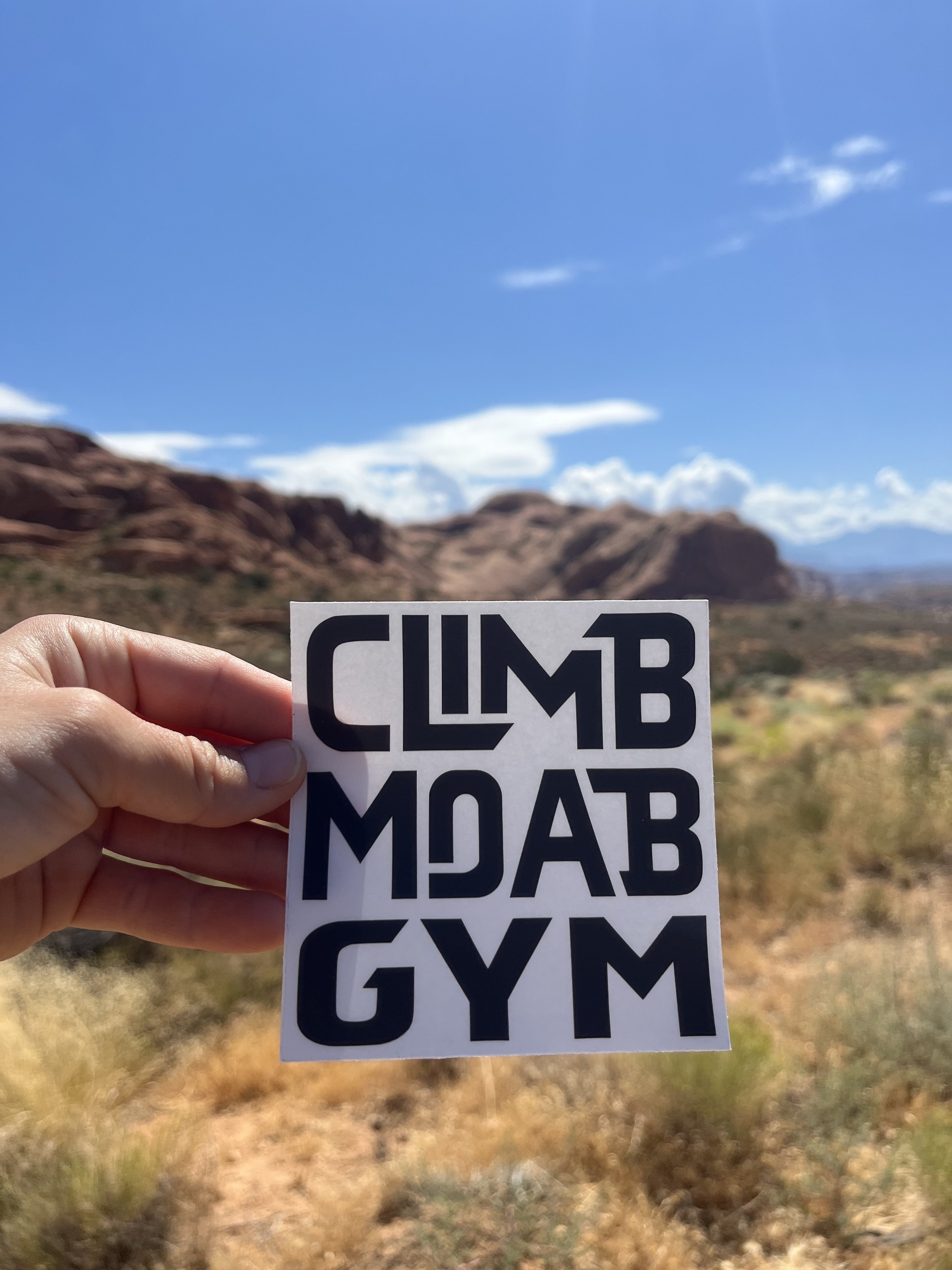 Climb Moab Gym Transparent Sticker Black