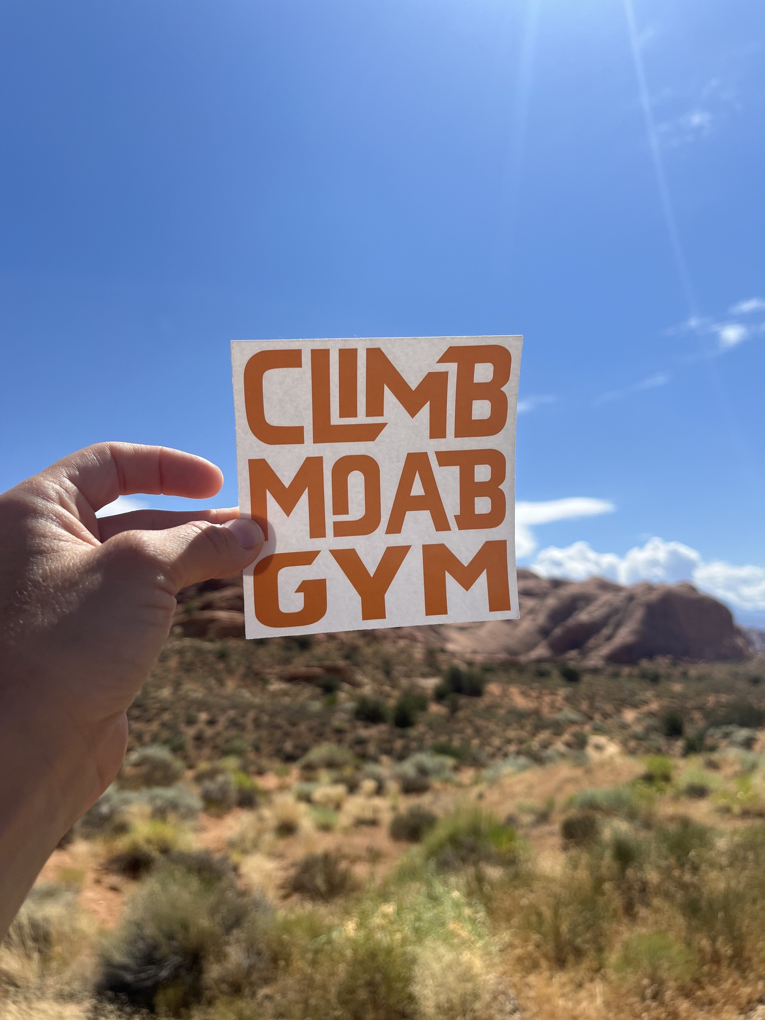 Climb Moab Gym Transparent Sticker Orange