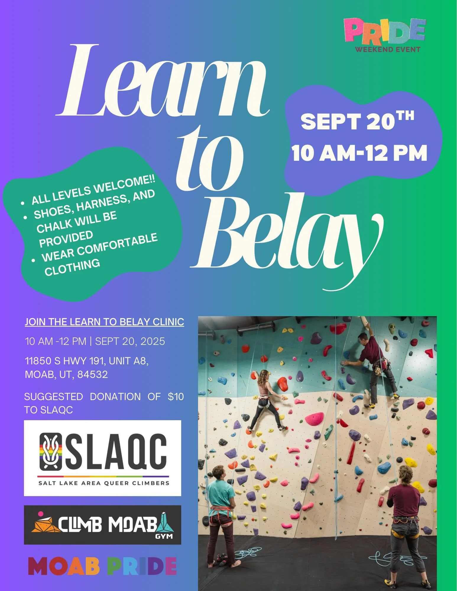 Moab Pride Belay Clinic