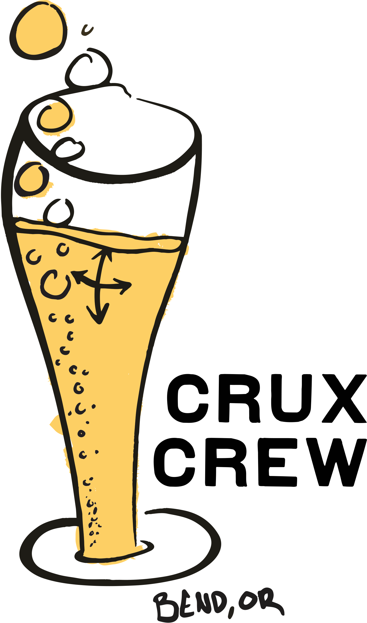 A sketch of a glass of beer with bubbles and a foamy head.