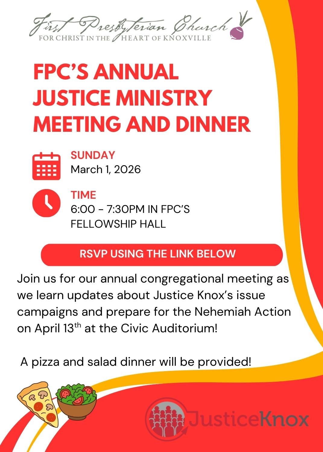 Justice Knox Congregational Meeting on March 1st