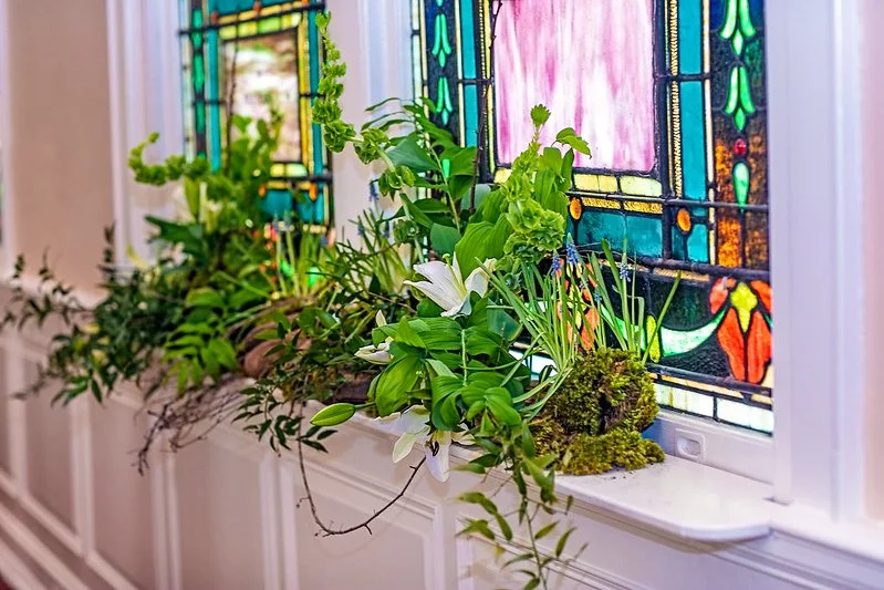 Symbols of Faith and New Life: Flower Guild Easter Arrangements at the Resurrection Window, 2023–2025