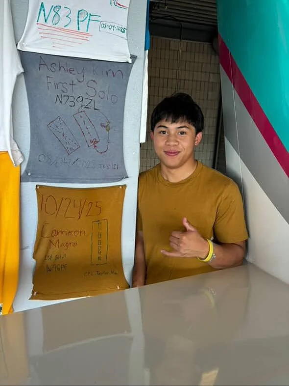 A big congratulations to Cameron for completing his first solo! An incredible accomplishment and a proud day for every pilot! We are excited to continue cheering you on as you approach your checkride !๐ค๐ฝ
