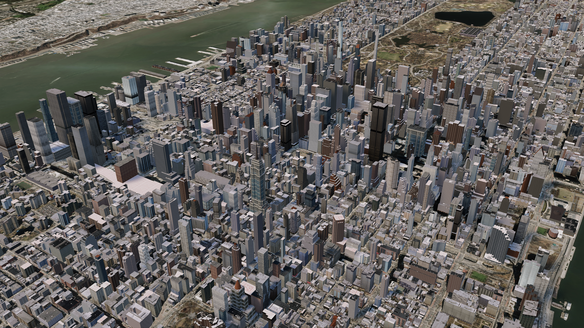 Final rendering of midtown New York City