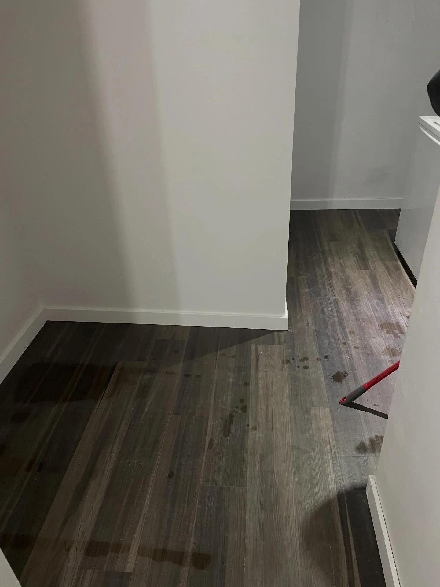 Flooring and baseboards in