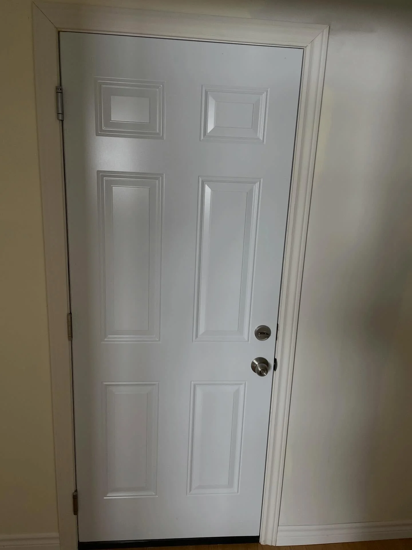 New adjoining door installed and ready for use and paint.