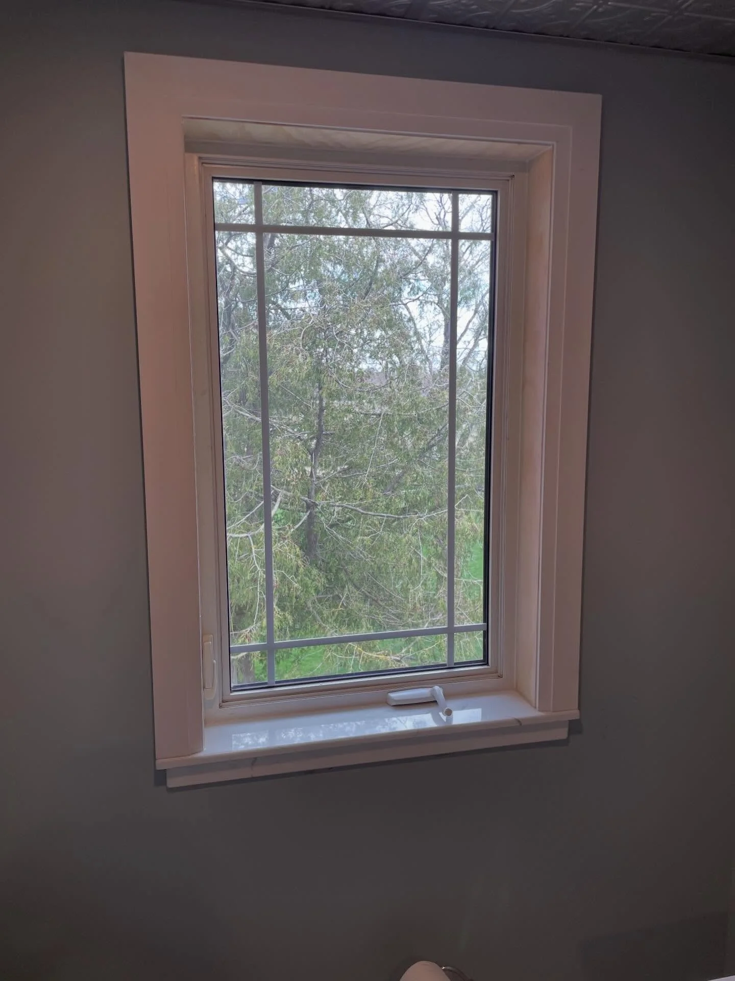Marble sill, window box and trim went in today too. They tie in and finish things beautifully.