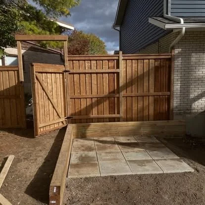 Retaining Walls, Fences, and Hot Tub Pad