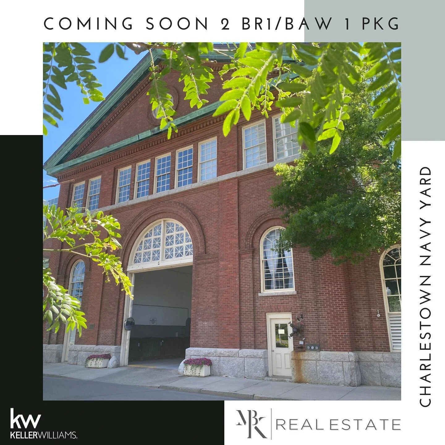 Coming Soon! #charlestown Navy Yard. A gorgeous, turn 🔑 2 BR/1 BA w Garage Pkg, Private Entrance,  in unit WD and Central Air at the Basilica. Seller has completely gutted the bathroom. Photos coming next week. Will be in MLS 7/6. DM me for details!