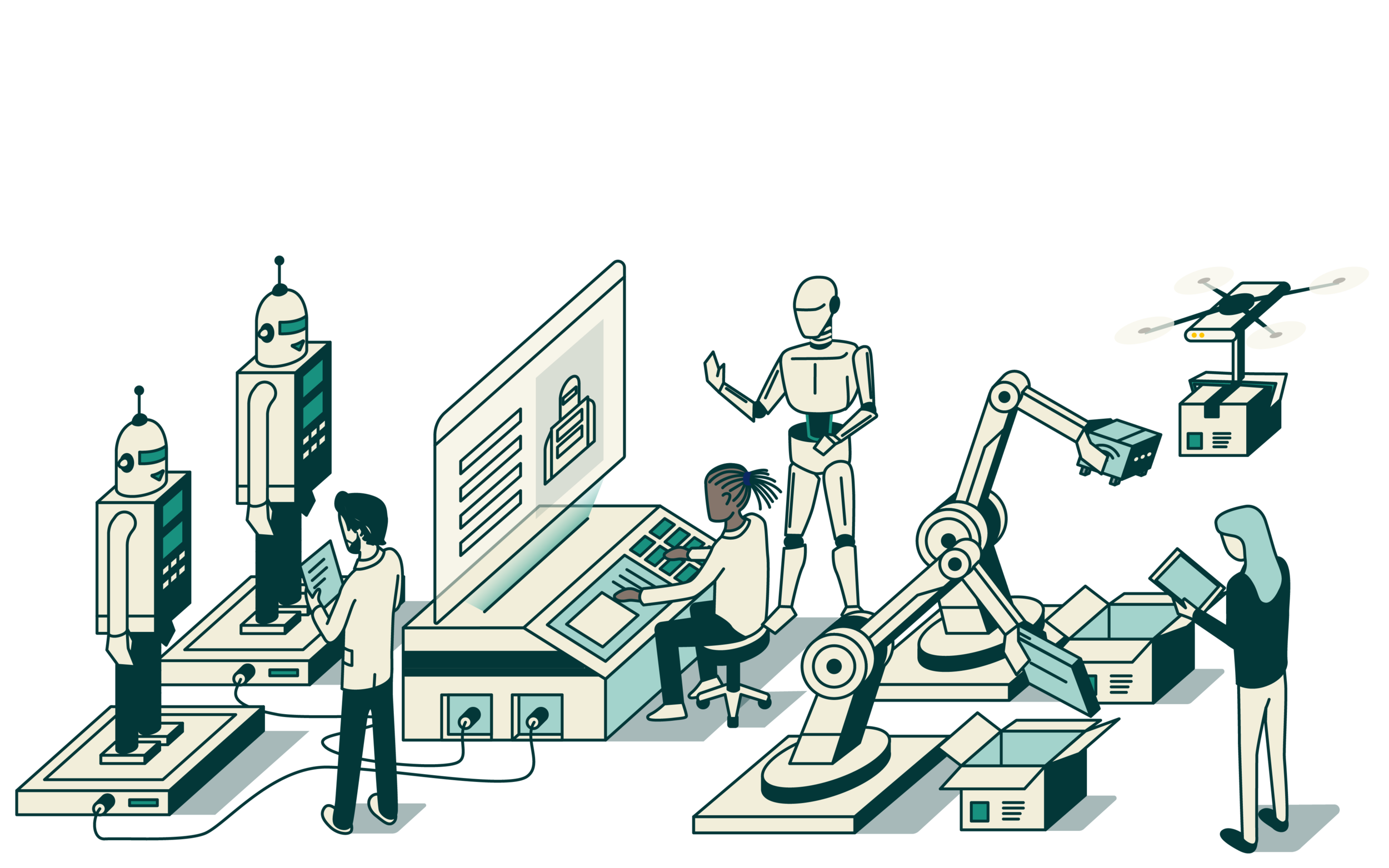 Tech Process Visual Explainer graphics and process flow illustrations
