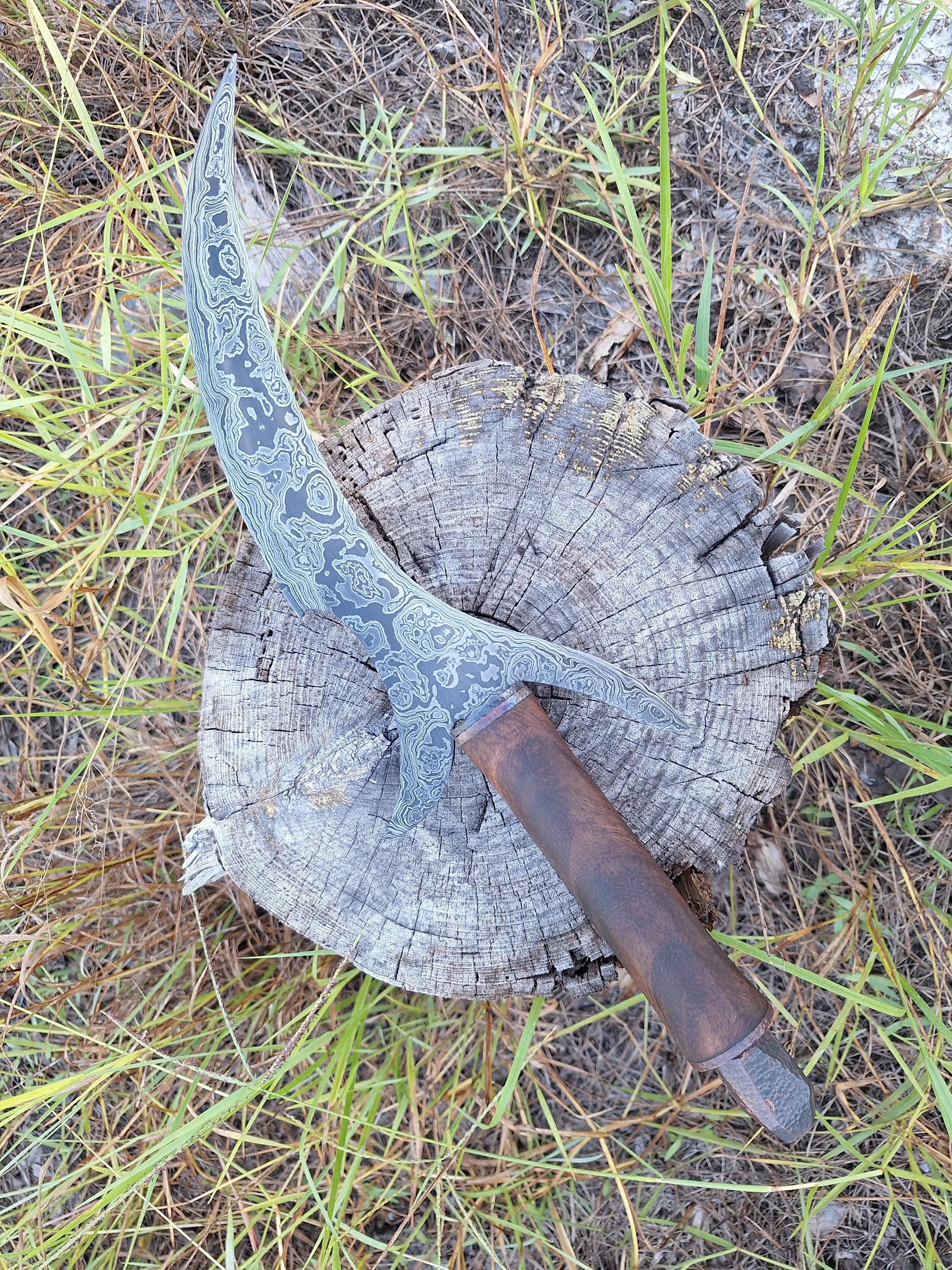 Gradient Damascus Elvish dagger