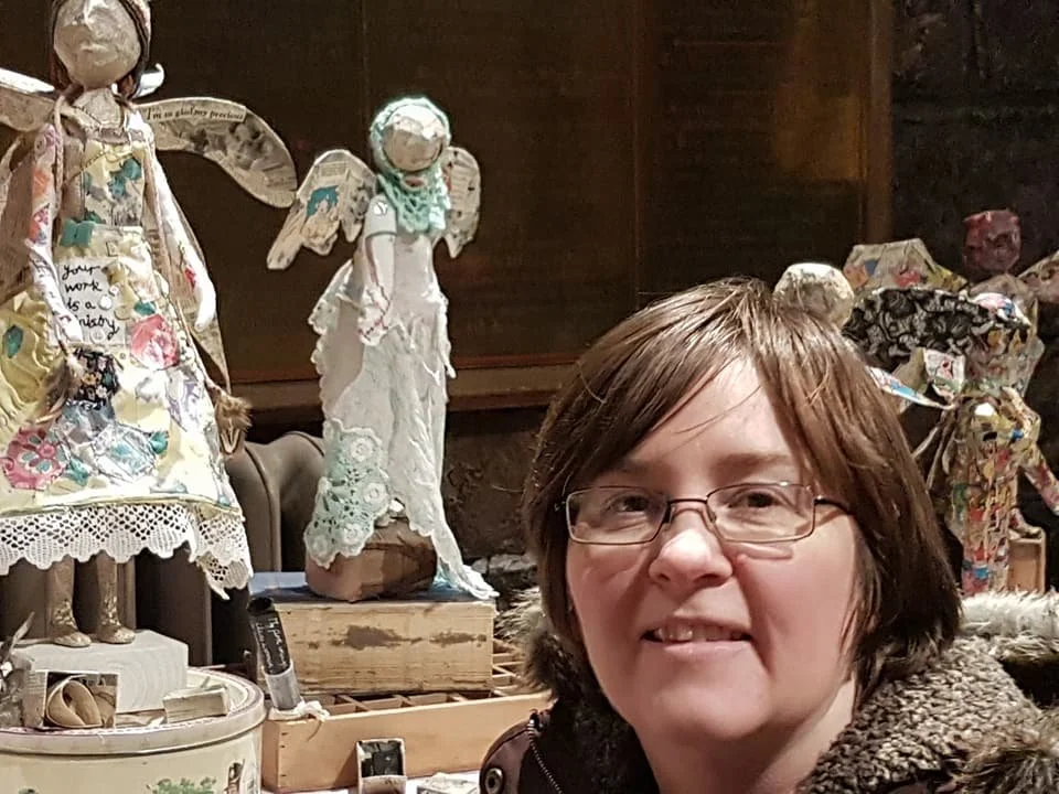 photograph of me with angel Pauline on the night of the exhibition