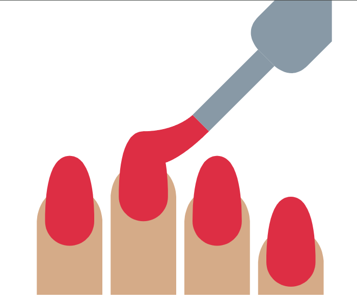 emoji of fingernails being painted red