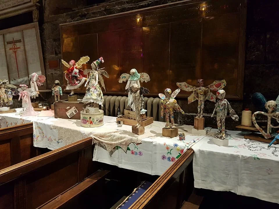 view of the angel exhibition from the right hand side