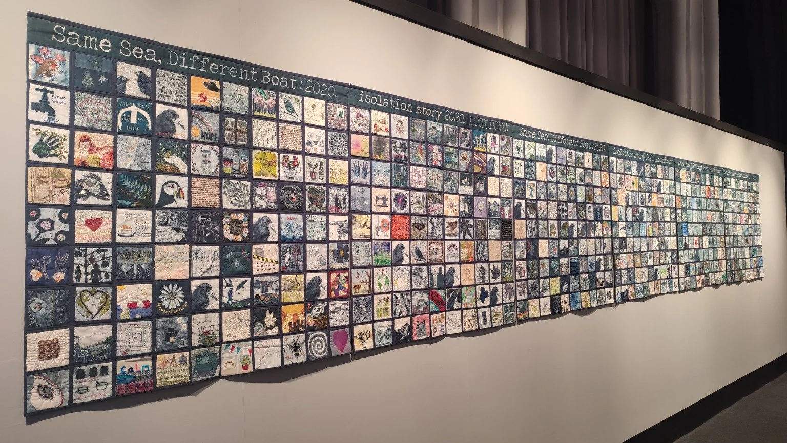 photograph of the completed quilt during exhibition