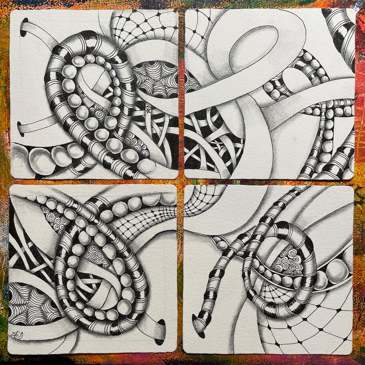 Zentangle® tiles by Annie Rocha