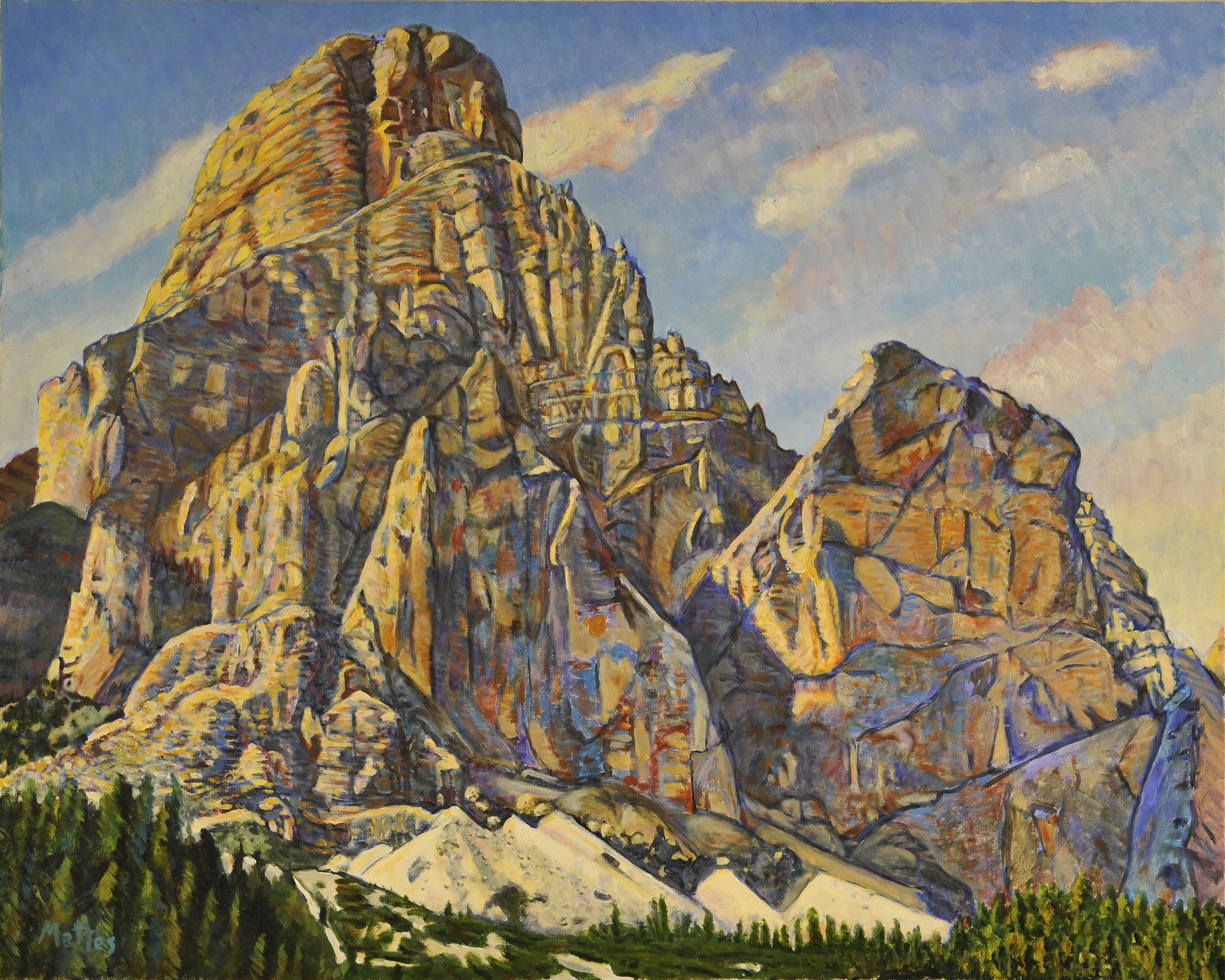 Mt Sassongher South Face 30" X 24"