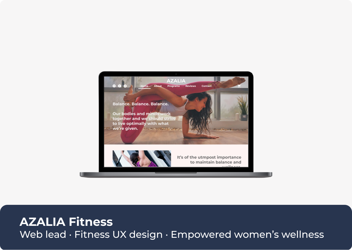 AZALIA Fitness: Web lead · Fitness UX design · Empowered women’s wellness
