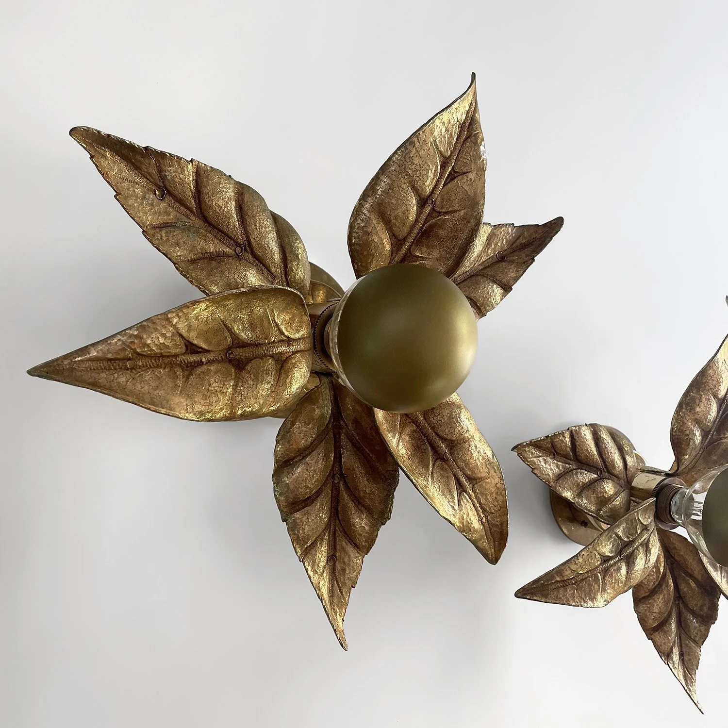 Pair of Belgian Floral Leaf Wall Lights 7 web.jpg