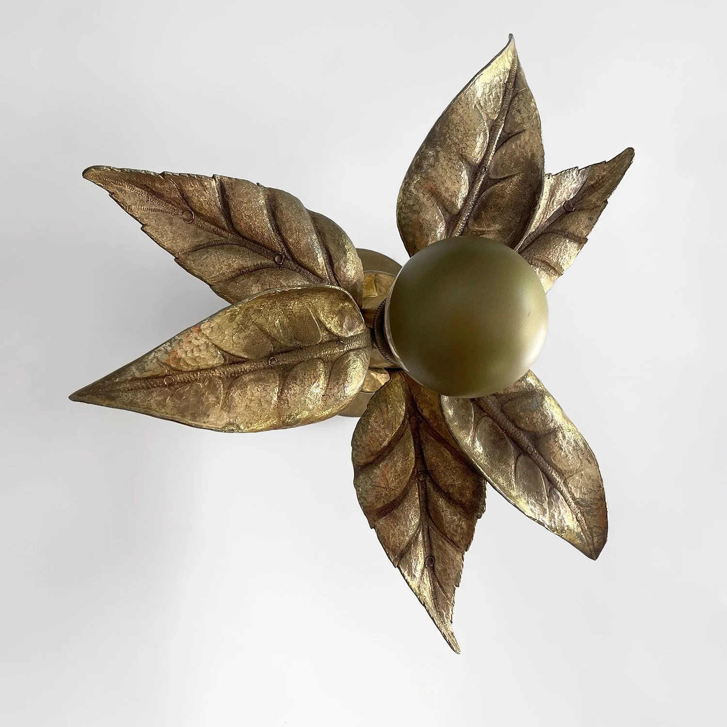 Pair of Belgian Floral Leaf Wall Lights 4 web.jpg