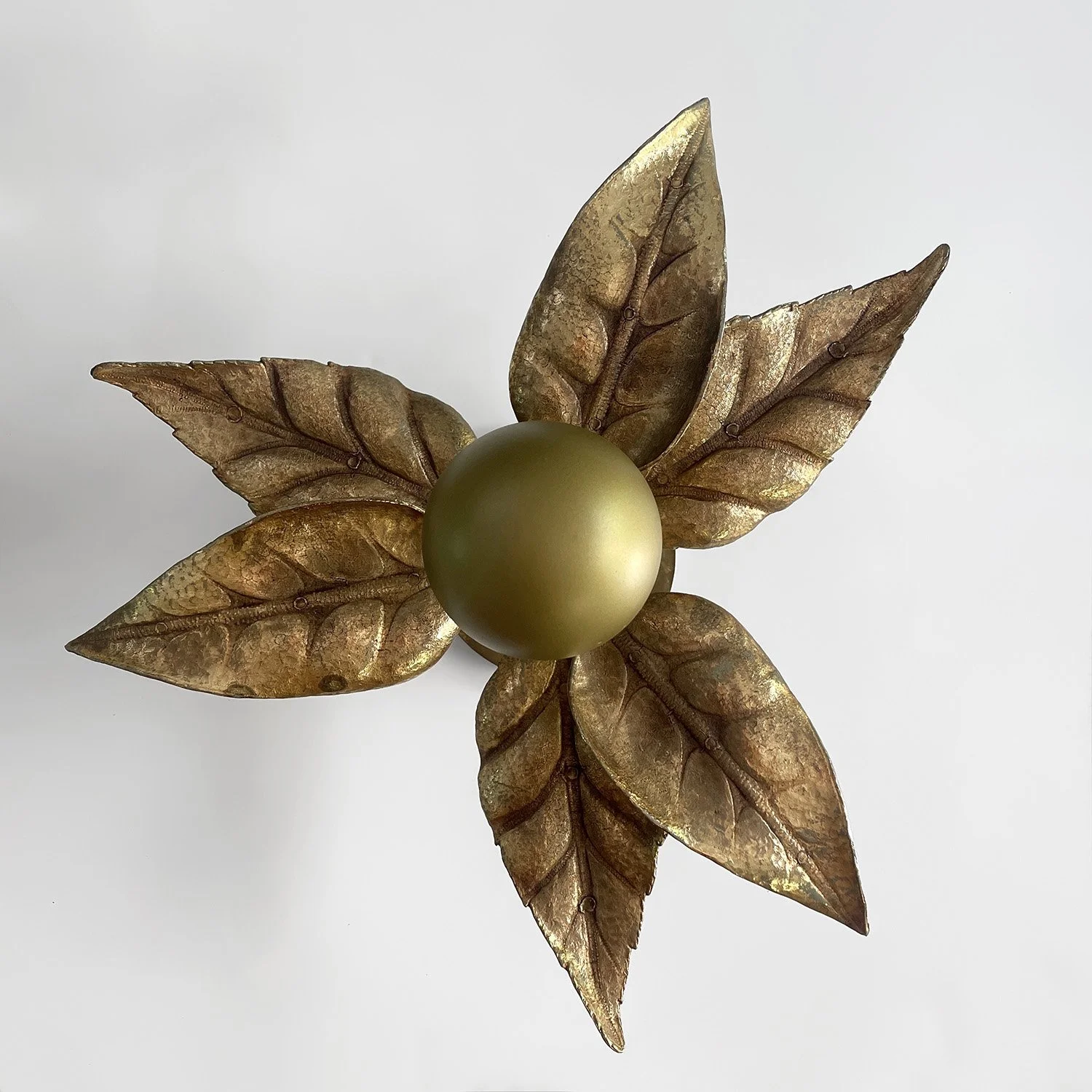 Pair of Belgian Floral Leaf Wall Lights 3 web.jpg