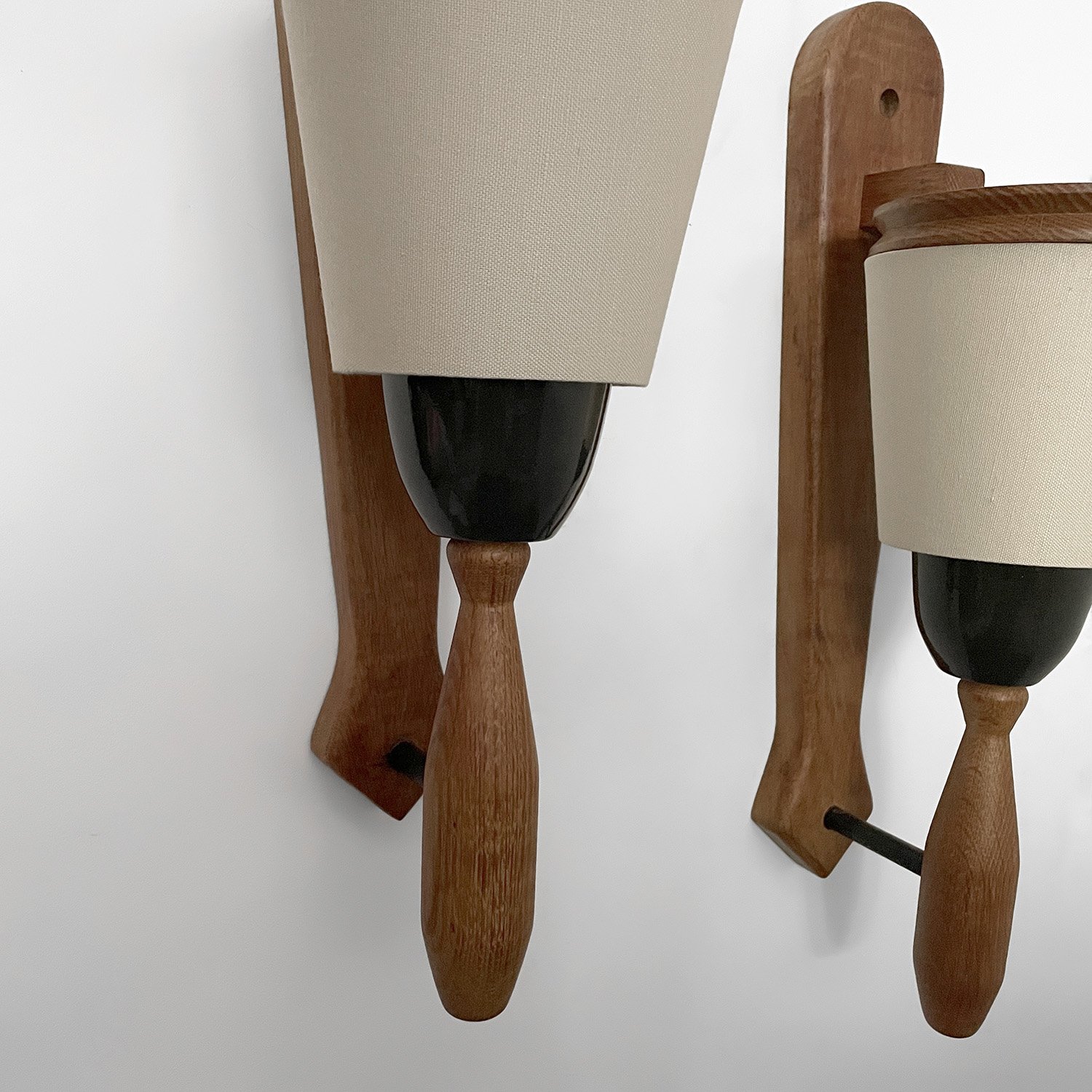 Guillerme et Chambron French Oak & Ceramic Sconces 4 web.jpg