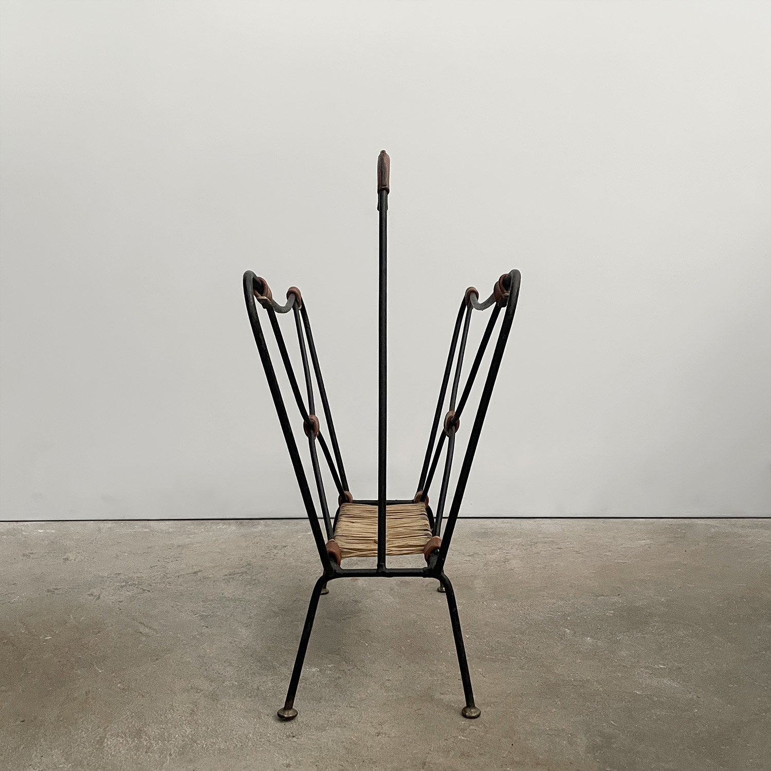 Jacques Adnet Iron & Leather Butterfly Magazine Rack 13 web.jpg