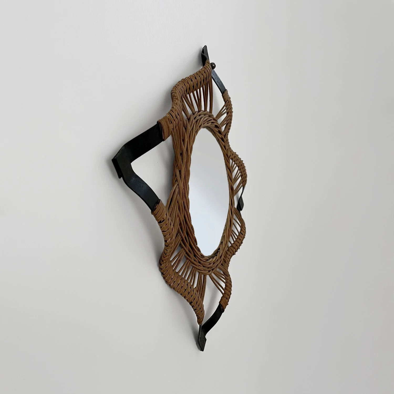 French Rattan and Iron Convex Mirror 4 web.jpg