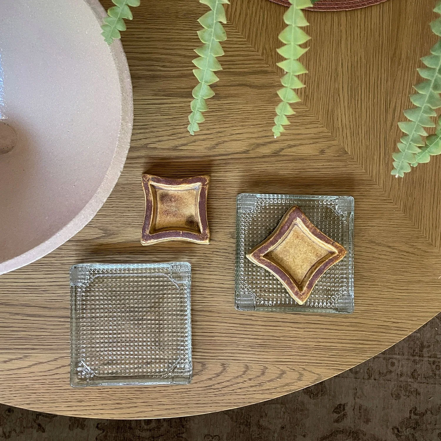 Pair of Glass and Ceramic Ashtrays.jpg