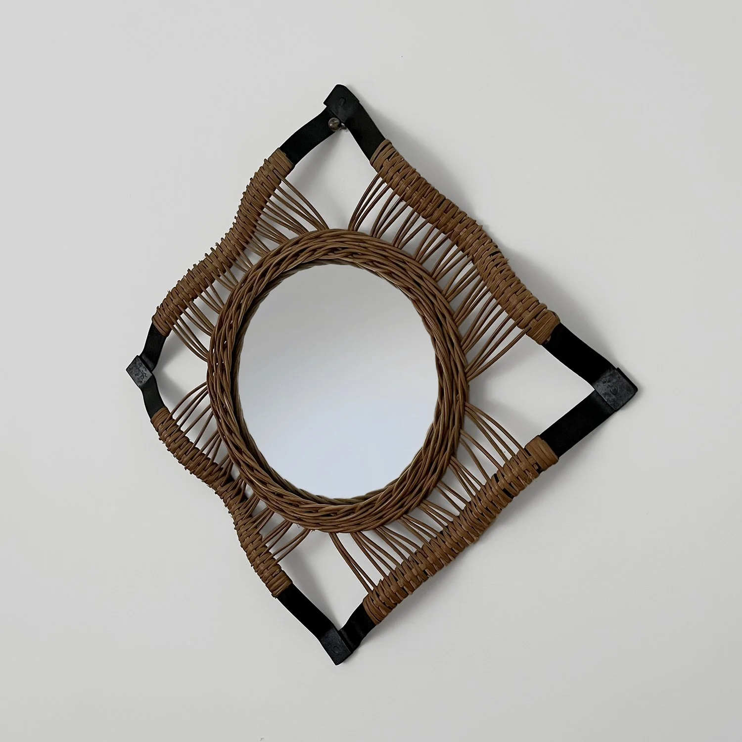 French Rattan and Iron Convex Mirror 5 web.jpg