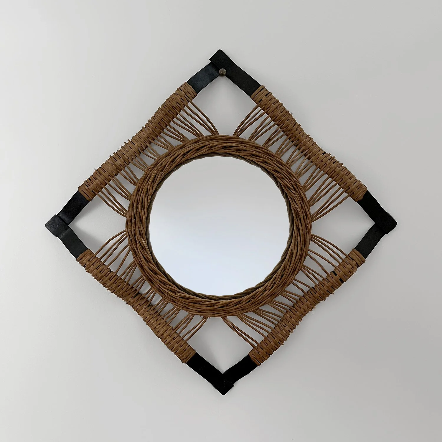 French Rattan and Iron Convex Mirror 1 web.jpg