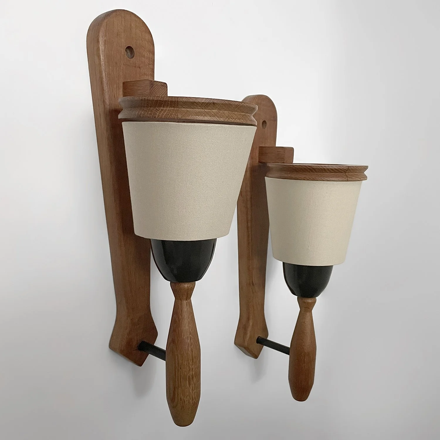 Guillerme et Chambron French Oak & Ceramic Sconces 3 web.jpg