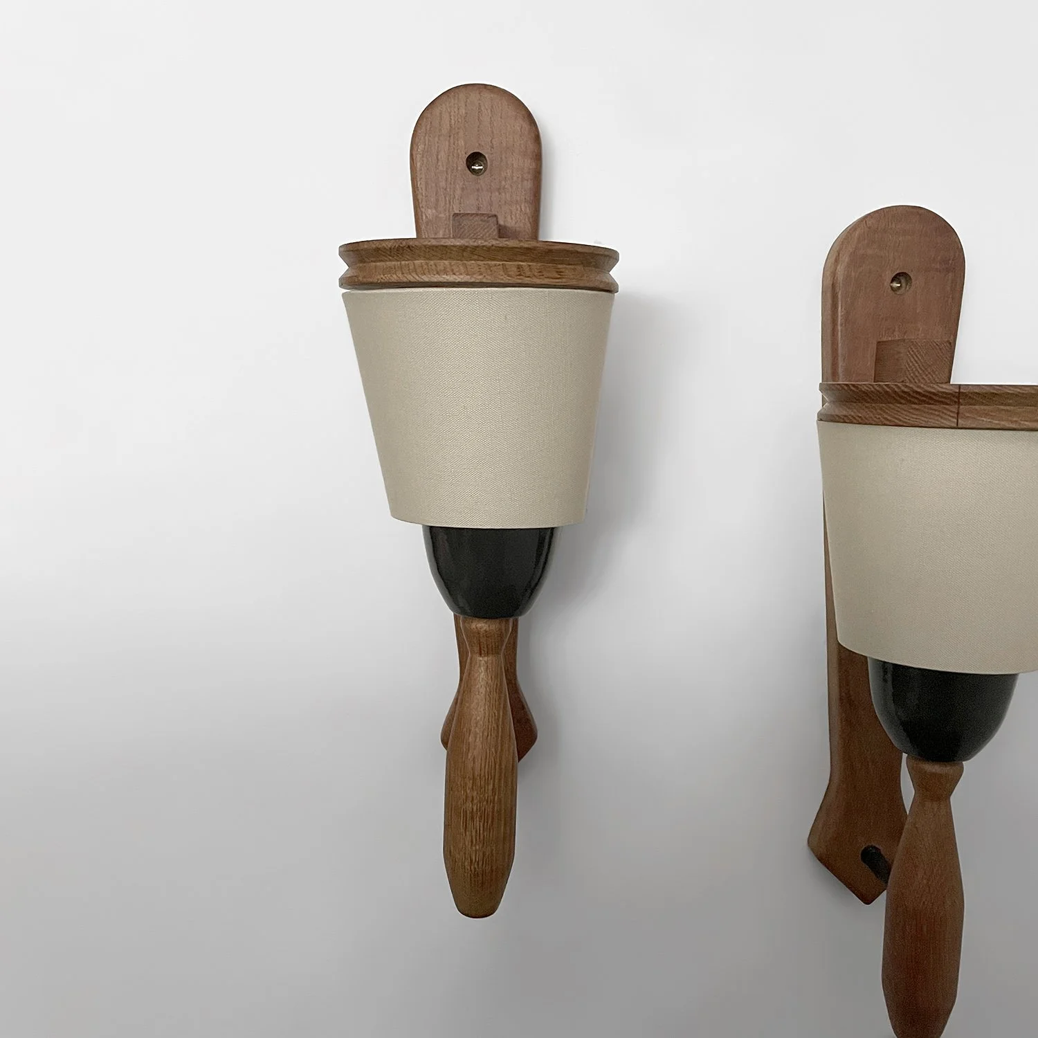 Guillerme et Chambron French Oak & Ceramic Sconces 5 web.jpg