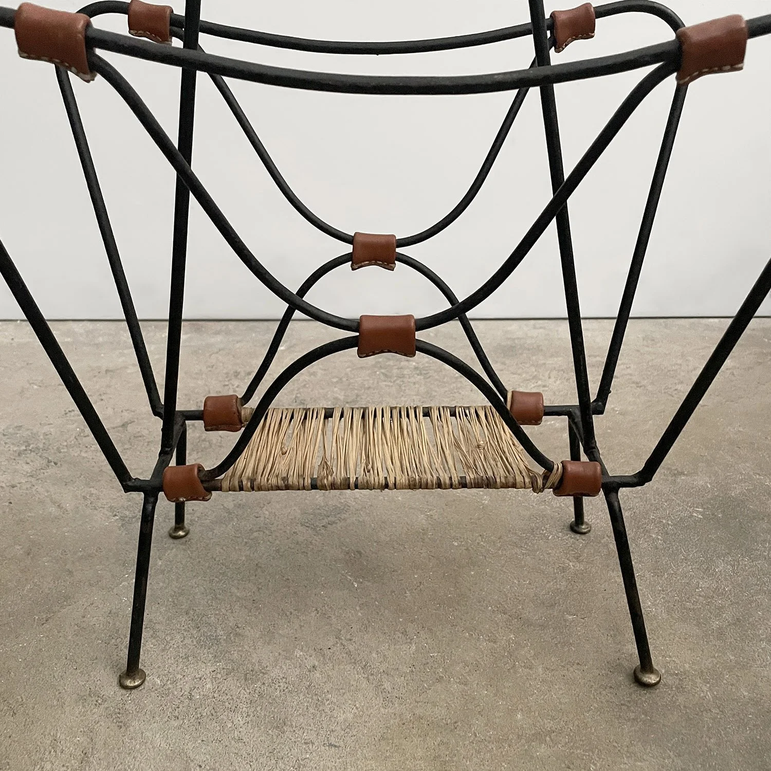 Jacques Adnet Iron & Leather Butterfly Magazine Rack 10 web.jpg