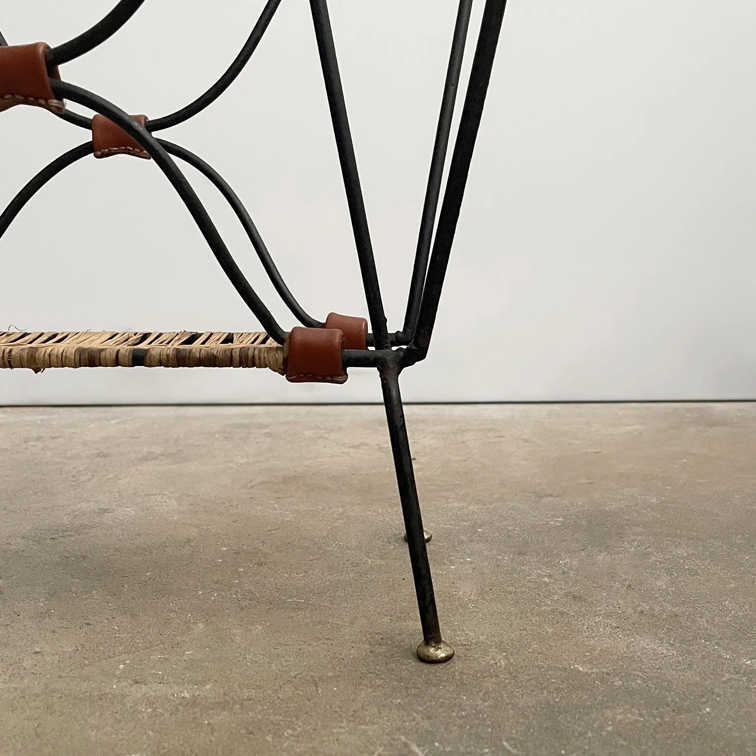 Jacques Adnet Iron & Leather Butterfly Magazine Rack 9 web.jpg