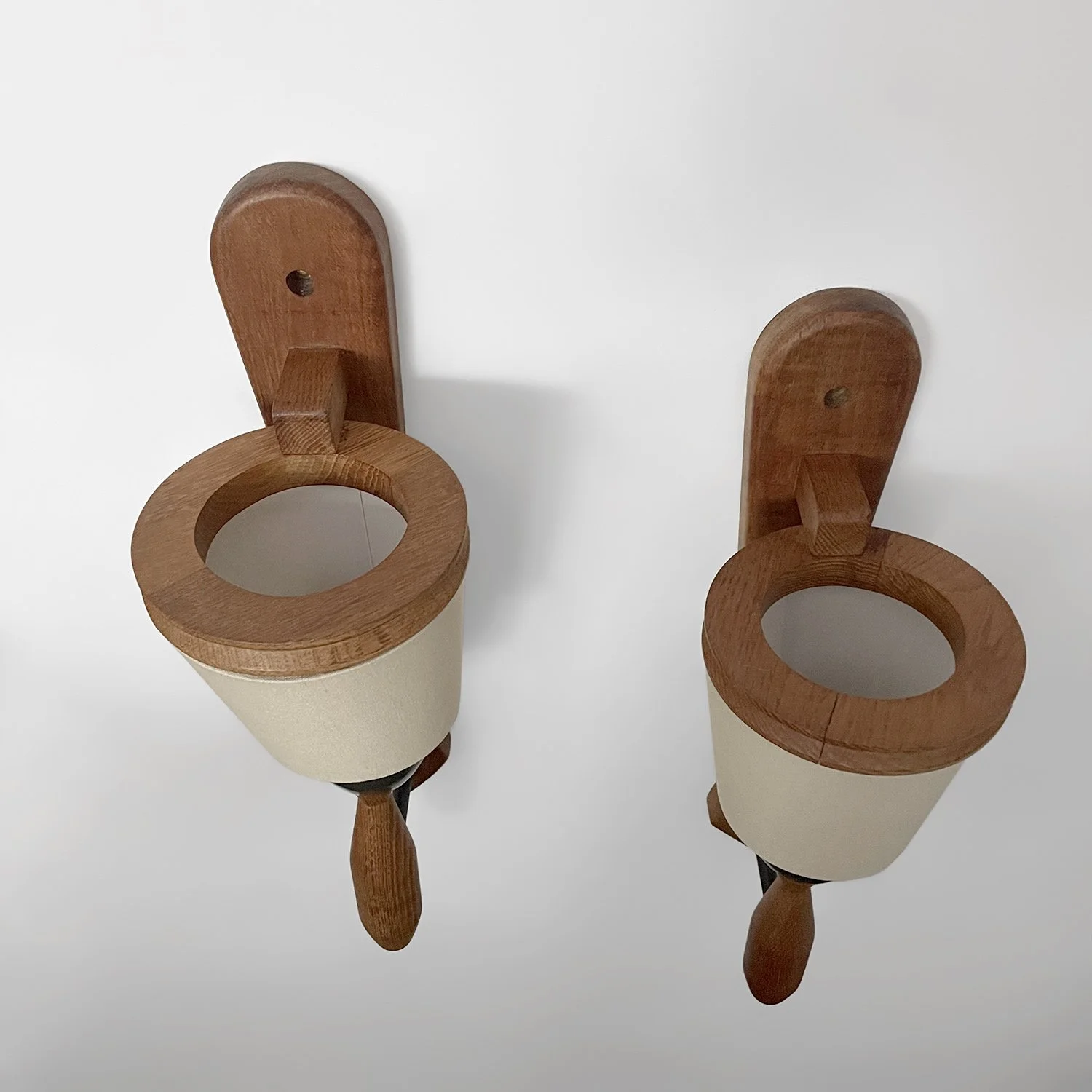 Guillerme et Chambron French Oak & Ceramic Sconces 9 web.jpg