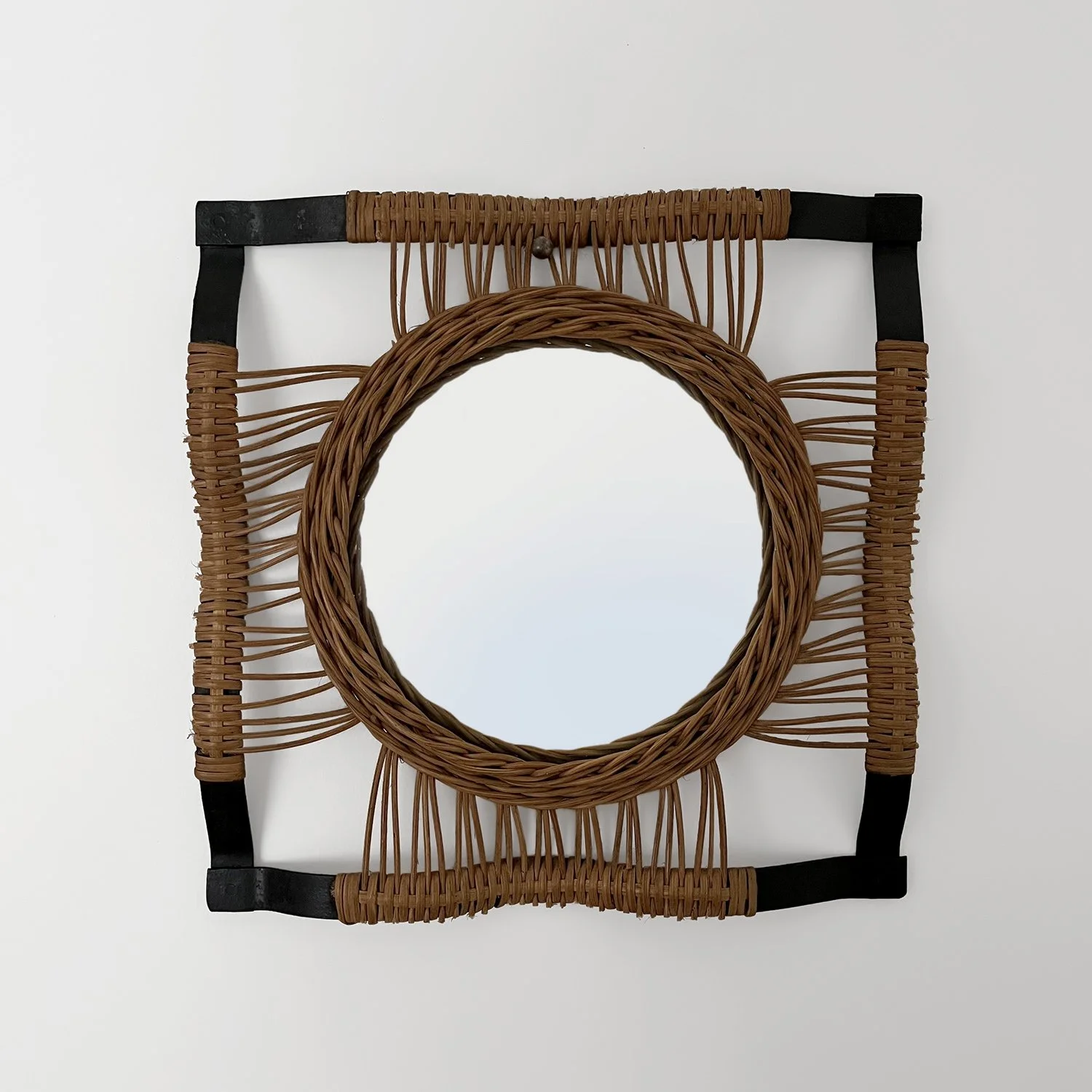 French Rattan and Iron Convex Mirror 12 web.jpg